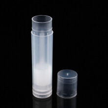 Recipientes vazios de plástico transparente para protetor labial, tubos de batom DIY com mecanismo de roda de pressão, base giratória, tampa
