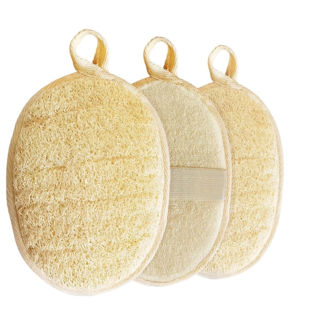 Bath Sponge Loofah Shower Scrubber, Soft Mesh Pouf for Gentle Exfoliation, 3PCS Extra Large