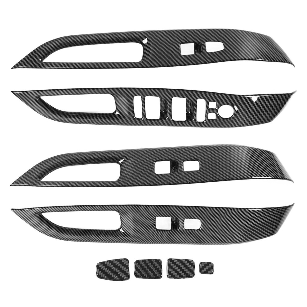 8Pc Car Door Window Switch Panel Cover Carbon Fiber Style Fits Hyundai Tucson 2022+ 9461380902222
