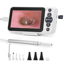 Digital Otoscope with 4.5' HD Screen, Ear Wax Removal Tool and Gyroscope Camera for Adults and Kids