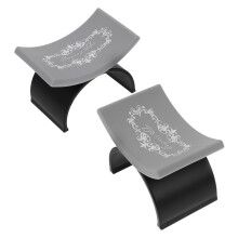 Manicure Arm Rest UShaped Silicone Nail Hand Rest Pillow Stable Support Easy Clean Black 2pcs