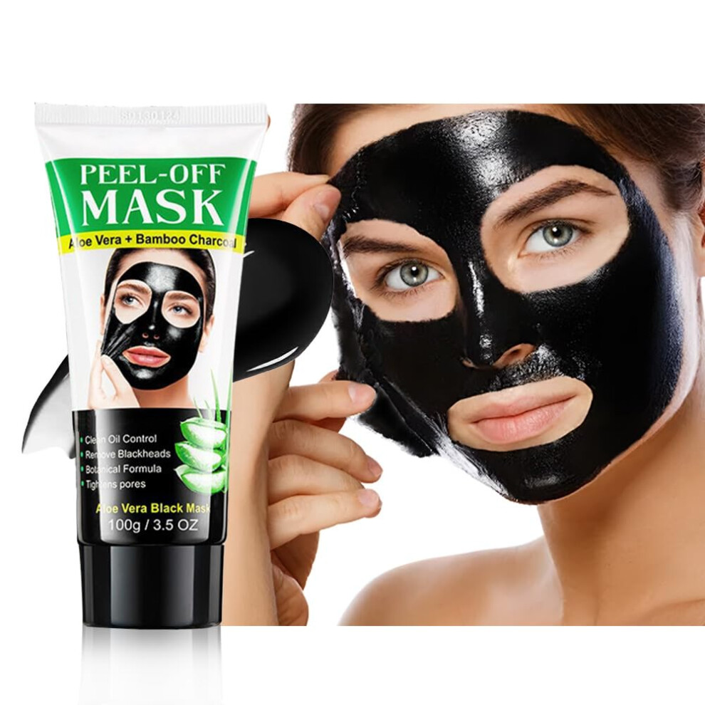 Black Charcoal Peel Off Face Mask With Aloe Vera For Head Removal And Deep Pore Cleansing 100G