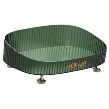 Bandeja de tocador, caja decorativa, organizador de almacenamiento para exhibir joyas y baratijas, color verde