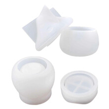 Molde de silicona para tarro de caramelos de cristal, caja de almacenamiento, adornos, molde de silicona de resina epoxi, herramienta para hacer joyas