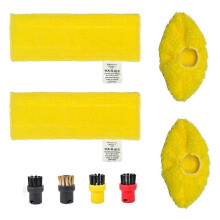 Conjunto de 8 peças de escova a vapor, bocal e pano para aspirador de pó a vapor Karcher SC1 SC2 SC3 SC5 - Peças de reposição