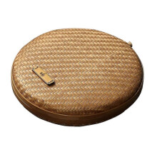 (L) Handgefertigter Teekorb aus Rattan mit Deckel für Kleinigkeiten, Schmuck, Teedekorationen, Aufbewahrungsbehälter, Kehrschaufel S