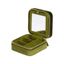 (Verde aguacate) Elegante joyero para pendientes y collares, compacto y ligero, organizador de almacenamiento, color azul cielo.