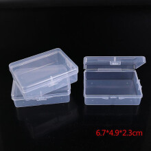 Conjunto de 10 caixas organizadoras retangulares transparentes de plástico para guardar brincos, miçangas e outras joias.