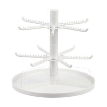 Expositor de joyas de 2 niveles, colgador de joyas con bandeja de almacenamiento, multifuncional para el cabello.