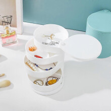 Caja de almacenamiento giratoria para joyas, color blanco, para collares y pendientes, estilo europeo.