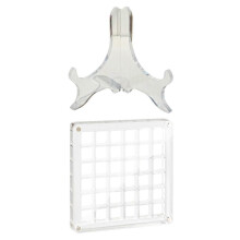 Caja de almacenamiento de joyas de acrílico con soporte de 36 rejillas para mujeres y niñas.