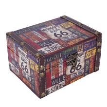 Caja de madera de estilo europeo para guardar joyas, estilo vintage, 2208A-05-66 Highway