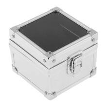Caja de exhibición para relojes (plateada), 1 ranura, caja de almacenamiento de relojes de lujo premium, organizador de joyas