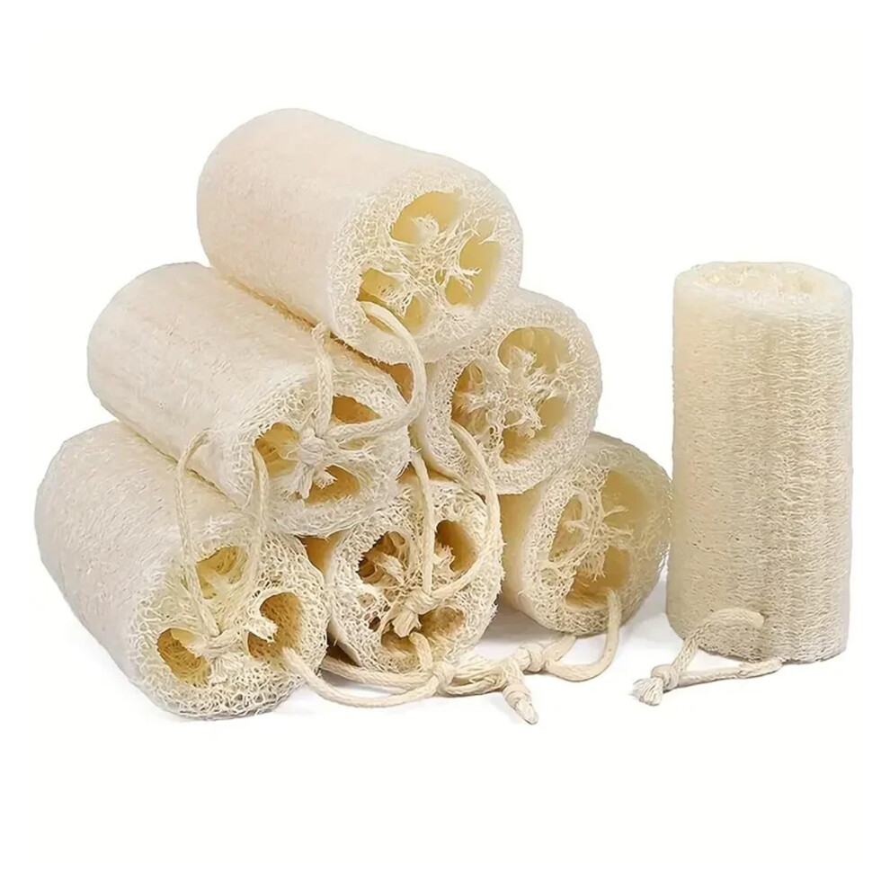Loofah Sponge Set of 5 Natural Loofah Pads Multipurpose for Kitchen Bath Body Scrub and Exfoliation