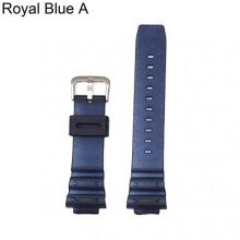 (A,Royal Blue)Watch Band Soft Waterproof Resin 16mm Sports Diving Replacement Strap Compatible Compatible Casio 9052 5600 6900 Series