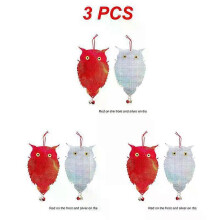(Style A 3pcs) 1~5PCS Owl Bird Repellents Control Scare Device Laser Reflective Fake Owl Scares Bird Pigeons Woodpecker Repellent Garden
