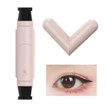 Eyeliner Stamp and Gel Eyeliner Pencil Set, DualHead Waterproof SmudgeResistant Tool for Beginners, Brown