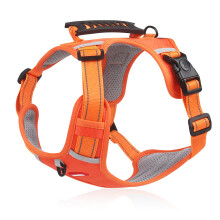 Colete peitoral Easy Control com detalhes refletivos, ajustável e em malha respirável para cães de pequeno porte.