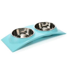 Comederos dobles de acero inoxidable para mascotas, resistentes a la corrosión y al calor, para perros y gatos, que proporcionan una postura óptima
