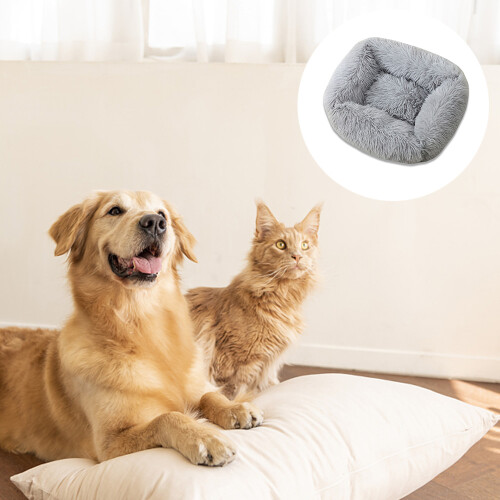 Pet Comfort Haven, Ηρεμιστικό Κρεβάτι Σκύλου: Μαλακό Υφασμάτινο Ντόνατ σε Σχήμα που 2