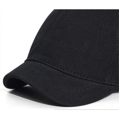 Men's Short Brim Baseball Cap Adjustable Size Quick-Drying Lightweight Breathable Structured Dad Hat Black 2