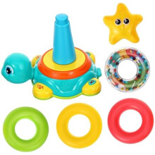 Milisten Turtle Toy Ring with Light & Sound, Stacking Rings Crawling Toy for Infants Toddlers, Sensory Developmental Toy for Boys Girls