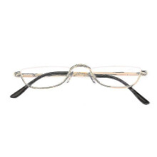 (3.50 strength, Gold) Reading Glasses Metal Spring Hinges Half Moon Semi Rimless Readers  1.0~ 4.0 Tw