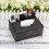 Tissue Box PU Leather Rectangular Tissue Dispenser with 3 Compartments Desk Organizer for Remote Con 2