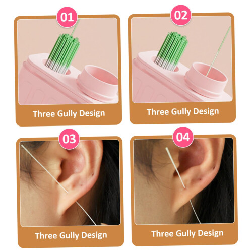 Ear Piercing Cleaning Kit with 240PCS Floss and 15ml Peppermint Solution for Piercings 2