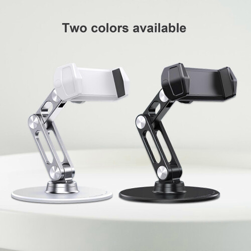 (Silver) Mobile Phone Flexible 360 Clip Mount Stand Holder Bracket Clamp Desk Bed Office 2
