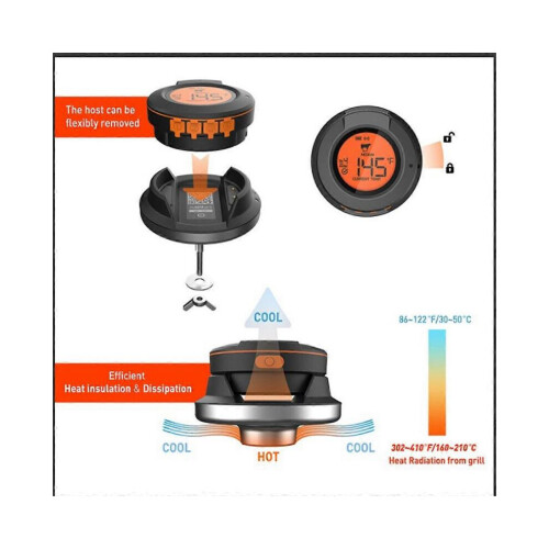 Food Cooking Bluetooth Wireless BBQ Remote Thermometer Probes Smart Digital Bluetooth Barbecue Therm 1