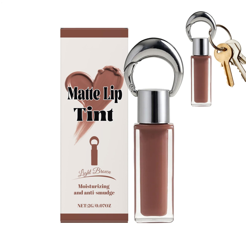 Yellow Keychain Lip Gloss With Shimmer, Hydrating Pale Longlasting Nonsticky Color For Women