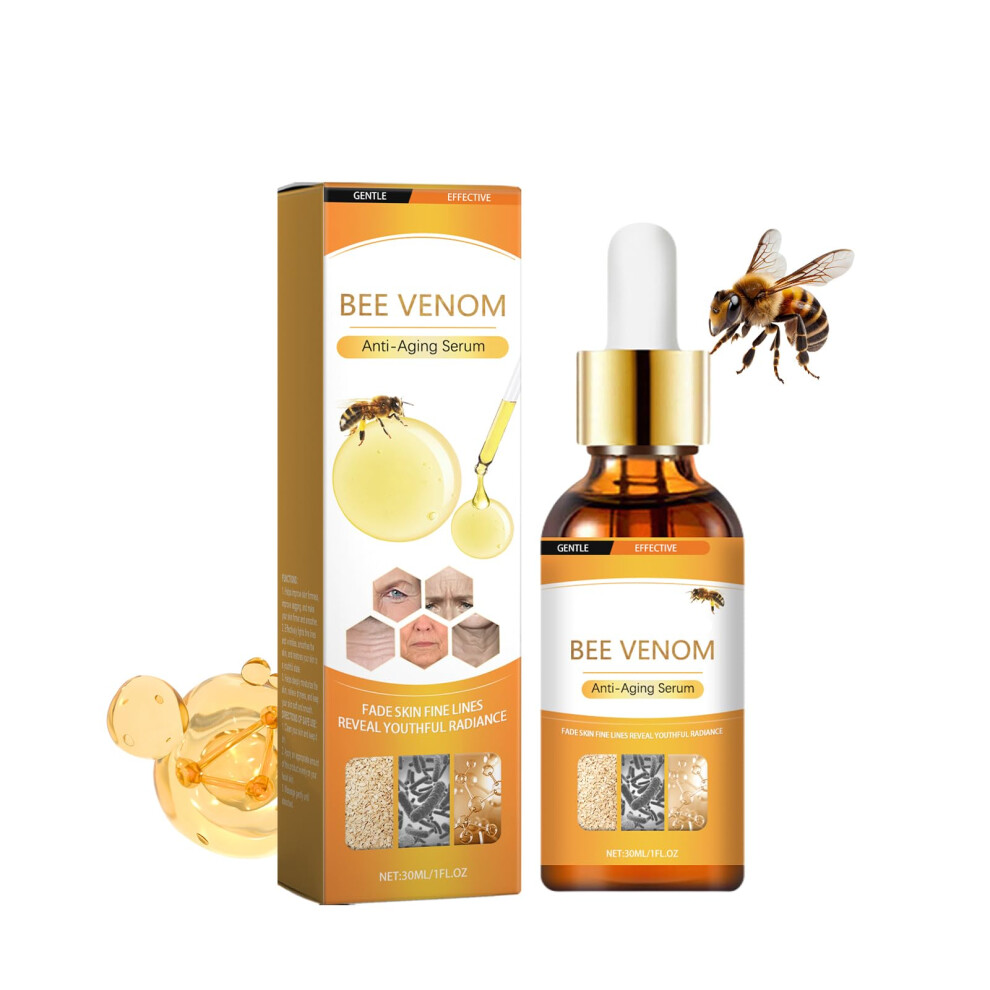 2Pack Bee Venom Face Serum with Hyaluronic Acid and Peptides, Anti Aging Hydrating Firming 1oz