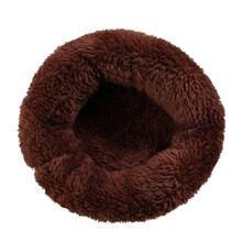 Pet Comfort Haven, Anti Anxiety Soft Warm Cushion, Thick Bottom Fluffy Plush Round Faux Fur Nesting Instinct Pet Bed for Small Animals, Multiple Color