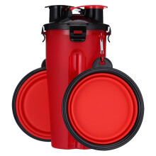 Tigelas dobráveis para cães, alimentador portátil para viagens e aventuras ao ar livre, tigela dupla expansível de silicone com grande capacidade