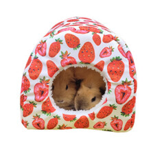 Casinha de frutas suspensa para animais de estimação de pequeno porte, ideal para o inverno. Esconderijo perfeito com almofada macia e quente,