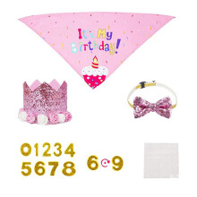 Pet Accessories For Birthday Celebrations, Breathable Fabric Birthday Bandana With Fashionable Style And Universal Size For Small Dogs And Cats, Inclu
