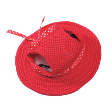 Cappello alla moda per cani per attività all'aperto, design con fori per le orecchie, protezione solare per animali domestici con design a bombetta,