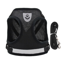 Aprimoramento do Equipamento para Pets: Conjunto de Coleira e Guia para Cães, Faixas Refletoras para Maior Visibilidade Noturna, Colete com Malha