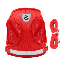 Aprimoramento do Equipamento para Pets: Conjunto de Coleira e Guia para Cães, Faixas Refletoras para Maior Visibilidade Noturna, Colete com Malha