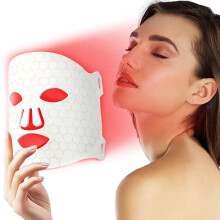 LED Red Light Therapy Mask for Wrinkles and AntiAging Silicone Facial Skin Elasticity Boost