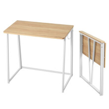 Escritorio de ordenador - DUOKU - ZH605 - Plegable 80x40x75 cm - Tablero de madera 1,5 cm - Estructura de acero blanco