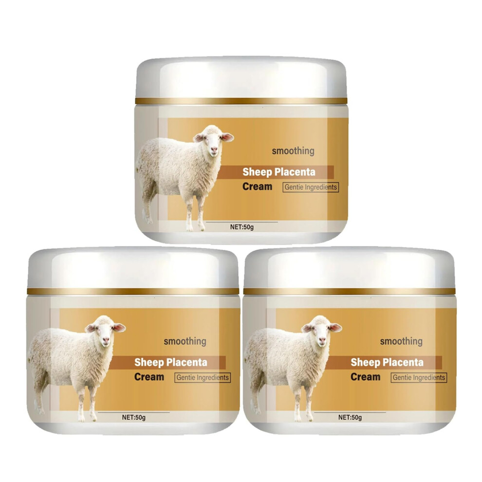 Sheep Placenta Cream 50g Anti Wrinkle Face Moisturizer with Collagen for Deep Hydration 3pcs