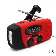 (US) Portable Solar Hand Crank Radio - AM/FM/NOAA Weather Radio, SOS Alarm and LED Flashlight for Outdoor Adventures and Emergency