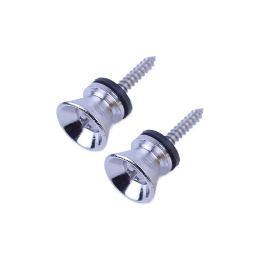 Guitar Strap Lock Set – 2 Pcs Silver Straplock Buttons for Classical Electric Guitar, Bass, Ukulele Compatibility