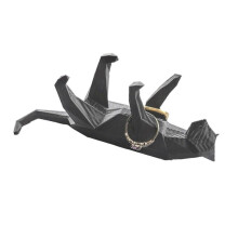 (Preto) Suporte multifuncional para guardar ornamentos, porta-joias portátil com formato de cachorro/gato, ideal para entusiastas de joias. Branco