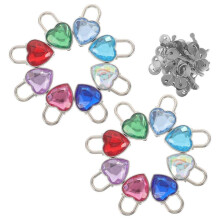 16PCS Mini Heart Locks: Small Diary Padlock Rhinestone Lock with Key for Diary Book Storage Box Jewelry Locker Decor Valentine Present