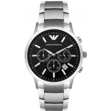 Horloge - Emporio Armani - AR2434 - RVS - Zwart - Waterdichtheid 5 ATM