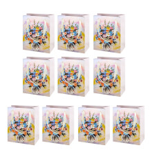 Pack of 10 Colorful Gift Bags with Handles-Camel pink three