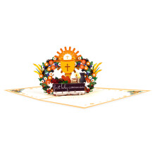 Spiritual First Communion 3D Greeting Card Foldable Postcard